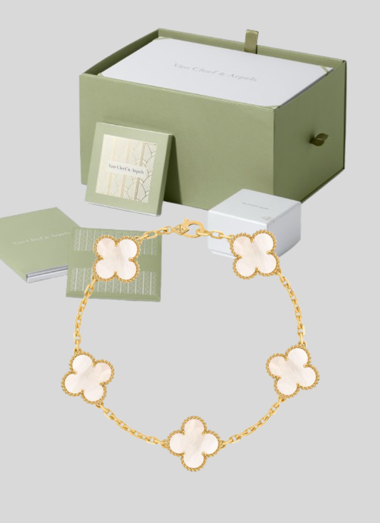 Bracelet V/C Gold&White